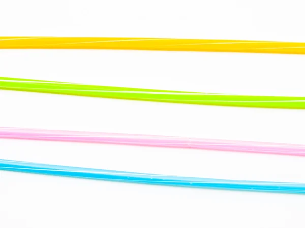 Colorful straws isolated on white back ground — Stock Photo, Image