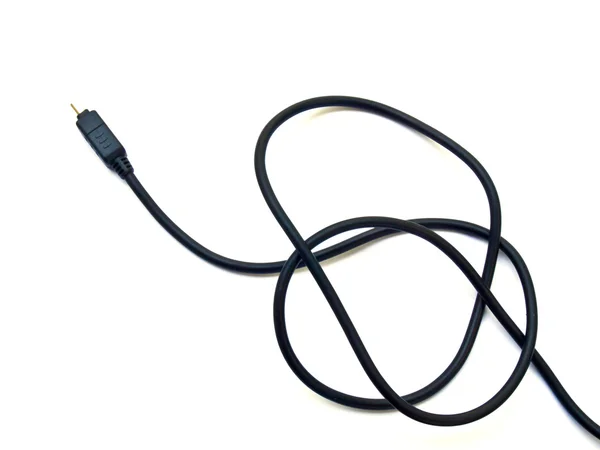 Negro cable USB aislado sobre fondo blanco — Foto de Stock