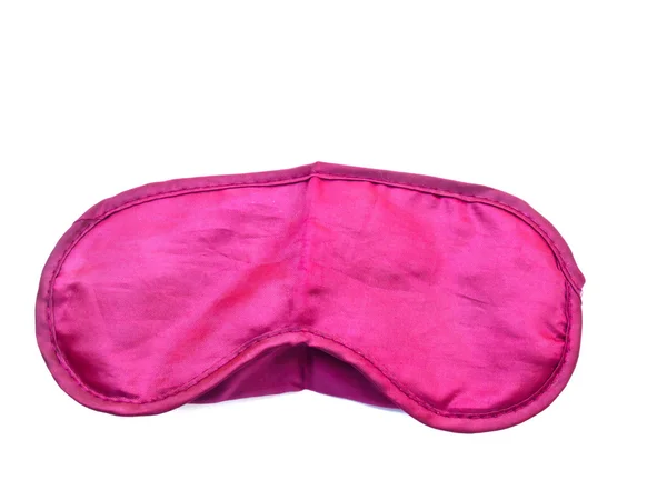 Uyku maskesi beyaz arka plan üzerinde izole kırmızı