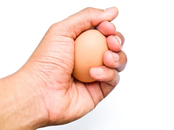 Man's hand with an egg isolated on white  background — Stock Photo, Image