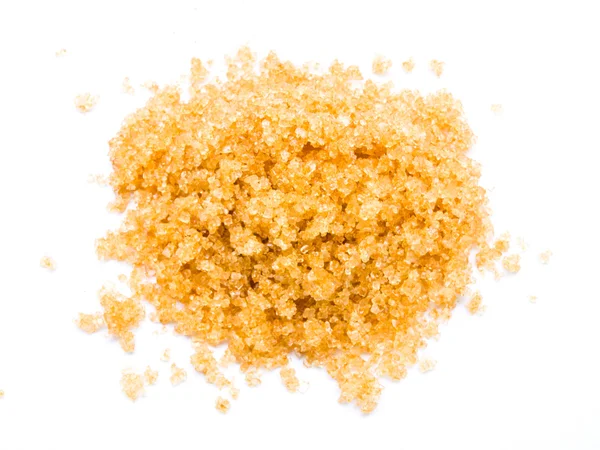 Kahverengi şeker üstten izole üzerinde beyaz arka plan görüntülemek