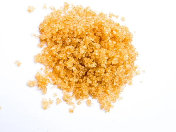 Kahverengi şeker üstten izole üzerinde beyaz arka plan görüntülemek