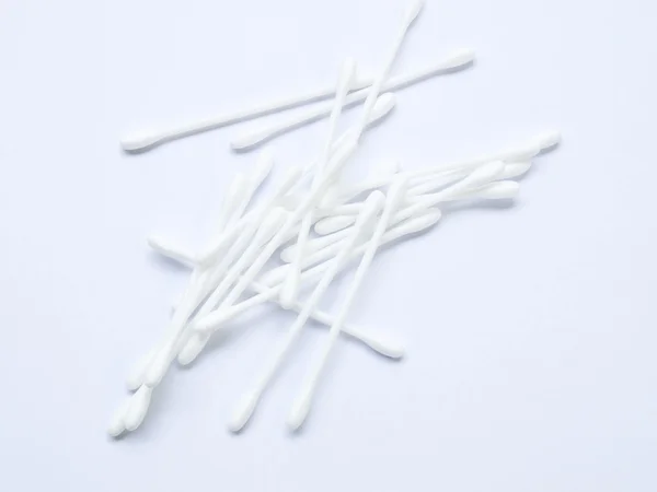 White cotton buds isolated on white background — Stock Photo, Image