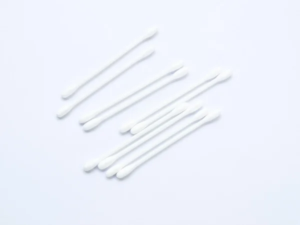 White cotton buds isolated on white background — Stock Photo, Image