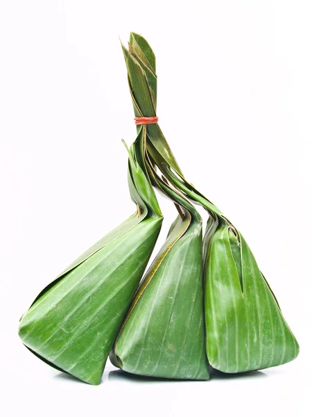 Paquetes de postres tailandeses hechos de hojas de plátano —  Fotos de Stock