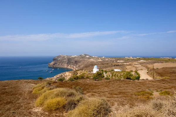 Vista Península Aktrotiri Parte Sur Isla Santorini Cícladas Grecia — Foto de Stock