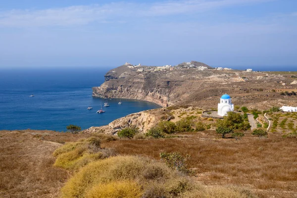 View Aktrotiri Peninsula Southern Part Santorini Island Cyclades Greece — Stock Photo, Image