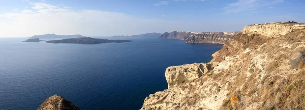 Golf Van Santorini Eiland Griekenland Indrukwekkende Vulkanische Kliffen Een Uitzicht — Stockfoto