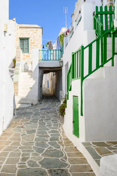 Beautiful Greek Narrow Street Chora Capital Island Folegandros Cyclades Greece — Stock Photo, Image