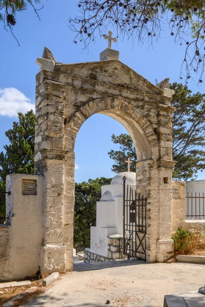 Paros Greece Вересня 2020 Вхід Грецького Кладовища Лефкс Острові Парос — стокове фото