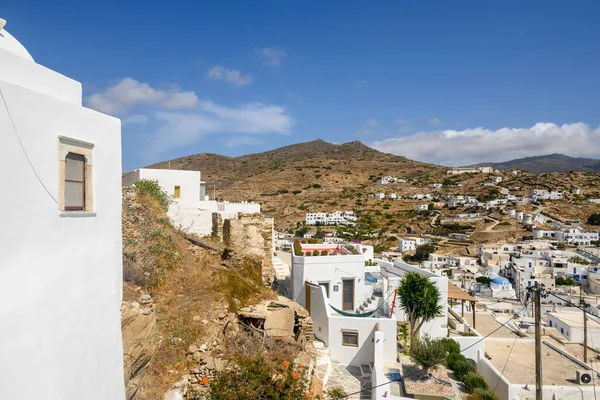 Traditional white Greek architecture of Ios Island. Cyclades Islands, Greece