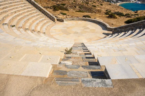 Açık Hava Tiyatrosu Odysseas Elytis Ios Adası Ndaki Antik Yunan — Stok fotoğraf