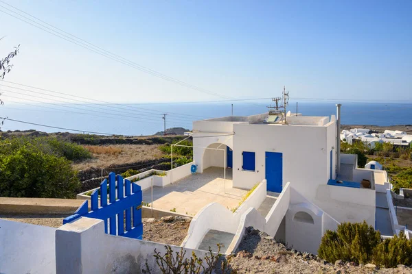 Santorini Grecia Septiembre 2020 Villa Griega Con Vistas Mar Oia —  Fotos de Stock