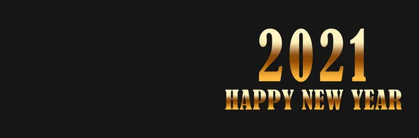 Happy New Year 2021 Gold Text Dark Background — Stock Photo, Image