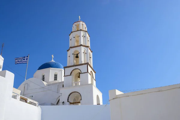 Chiesa Pyrgos Villaggio Più Pittoresco Santorini Isole Cicladi Grecia — Foto Stock