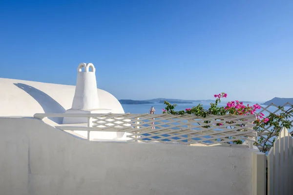 Arquitetura Cíclica Branca Vila Oia Santorini Cyclades Grécia — Fotografia de Stock