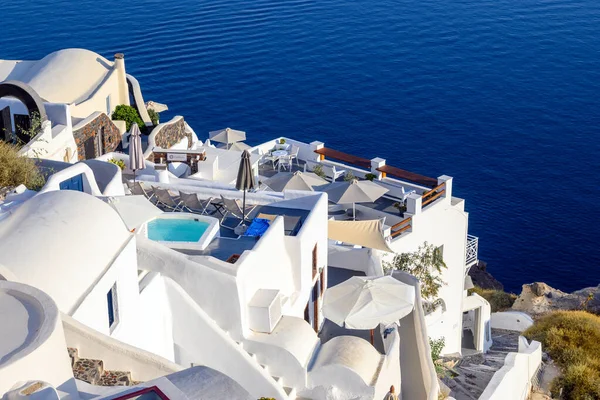 Santorin Grèce Septembre 2020 Village Oia Avec Maisons Blanches Sur — Photo