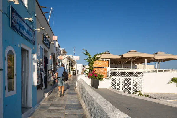 Santorini Grecia Septiembre 2020 Paseo Marítimo Pueblo Oia Isla Santorini — Foto de Stock