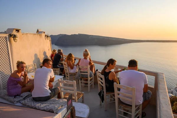 Santorini Griekenland September 2020 Beroemde Toeristische Attractie Oia Dorp Santorini — Stockfoto