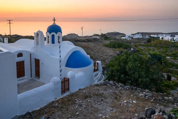 Santorini Grecia Settembre 2020 Chiesa Greca Nel Villaggio Oia Sull — Foto Stock