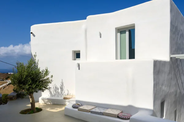 Ios Greece September 2020 Whitewashed Summer Villa Cyclades Style Ios — Stock Photo, Image