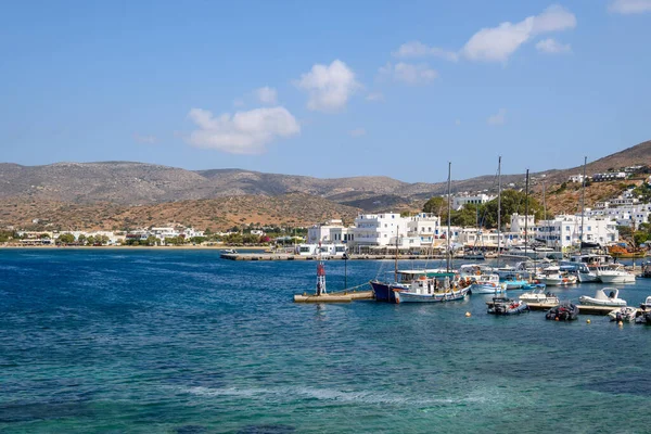 Ios Grèce Septembre 2020 Vue Sur Port Baie Île Ios — Photo