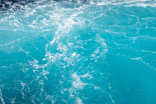 Surface Mer Texture Naturelle Eau Mer Bleue Moussante Turquoise Fond — Photo