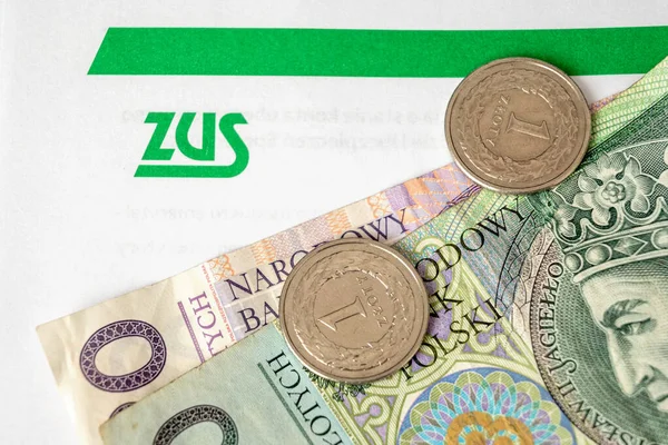 Gdansk Polônia Abril 2021 Logotipo Zus National Social Insurance Company — Fotografia de Stock