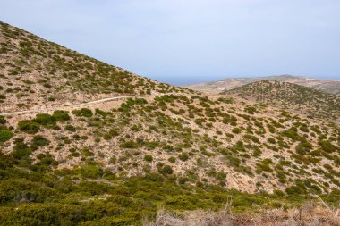 Antiparos Adası 'nın güzel kıyıları. Ege Denizi, Kiklad, Yunanistan