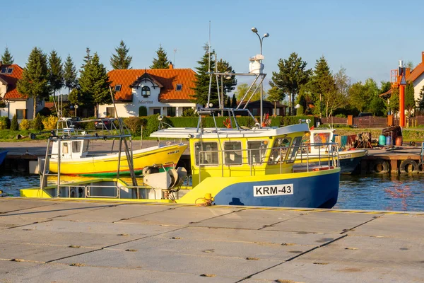 Krynica Morska Pologne Mai 2021 Bateau Pêche Amarré Port Krynica — Photo