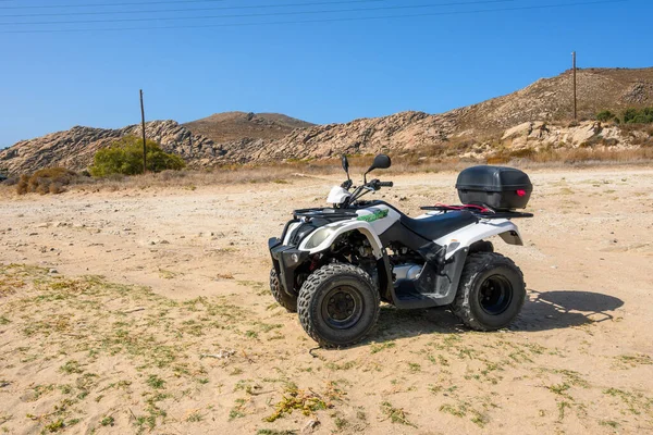 Paros Greece Вересня 2020 Quad Parked Kolymbithres Beach Paros Island — стокове фото