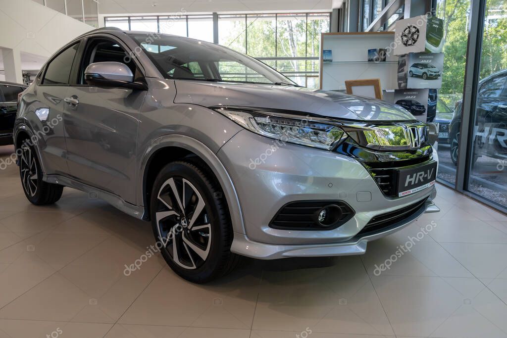 Gdansk, Poland - June 5, 2021: New model of Honda HR-V presented in the car showroom