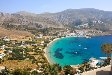 Aegiali, Yunanistan 'ın Amorgos adasında bir turistik köy. Cyclades, Yunanistan