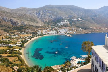 Aegiali, Yunanistan 'ın Amorgos adasında bir turistik köy. Cyclades, Yunanistan