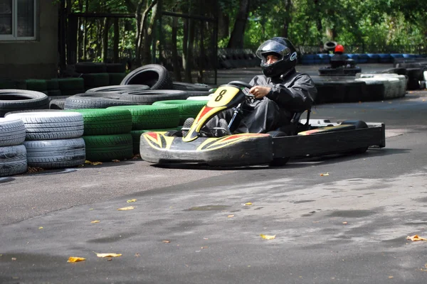 Racing on the racetrack karting in Moscow — Stock Photo, Image