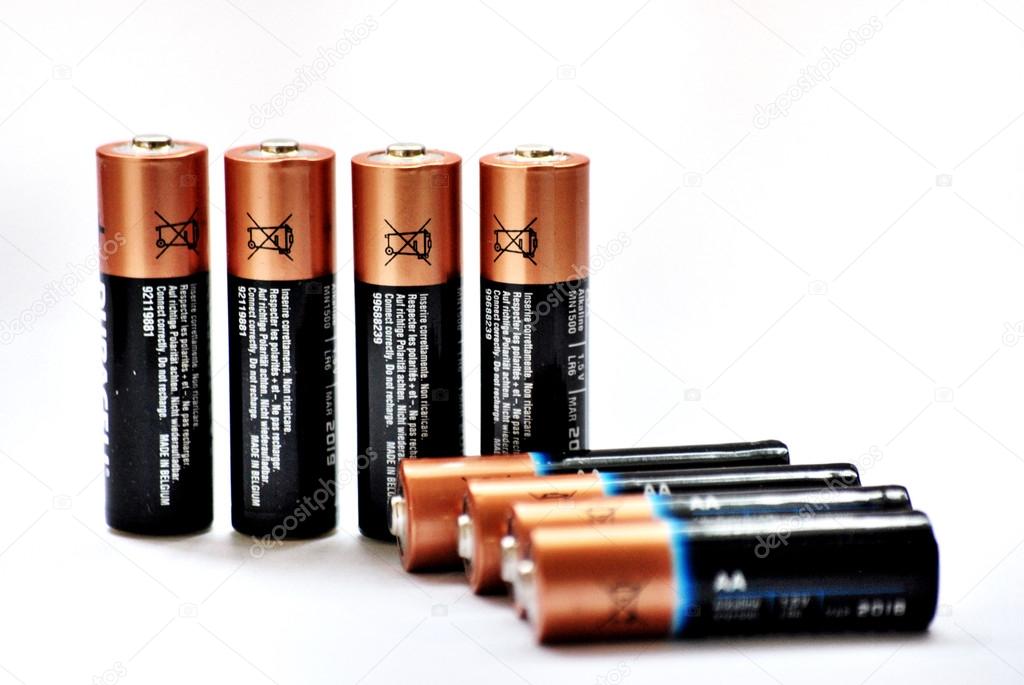 Penlight batteries on a white background