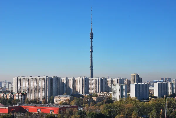 Osztankinói tévétorony a madártávlat — Stock Fotó