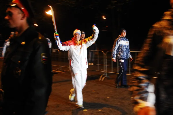 Olympischer Fackelträger Sotschi 2014 — Stockfoto