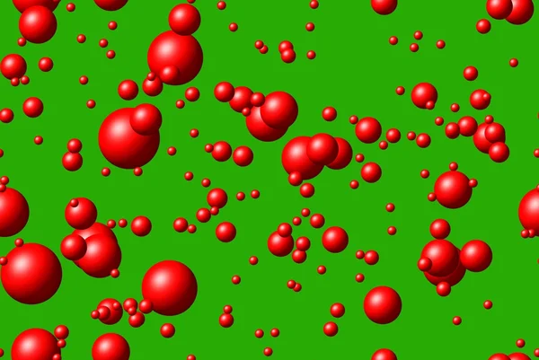 Red balls on a green background — Stock Photo, Image