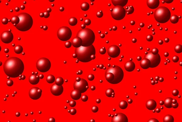 Maroon balls on a red background — Stock Photo, Image