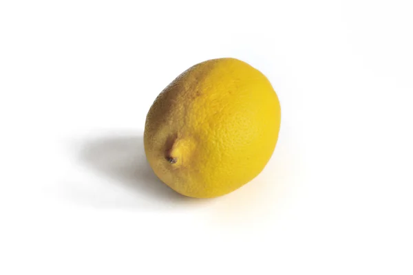 Ripe yellow lemon on a white background — Stock Photo, Image