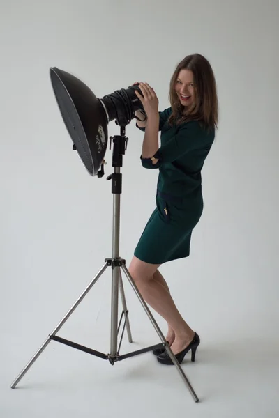 Menina posando em estúdio — Fotografia de Stock