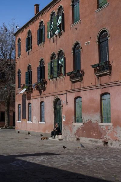 Vintage kolorowe budynki w centrum Wenecji — Zdjęcie stockowe