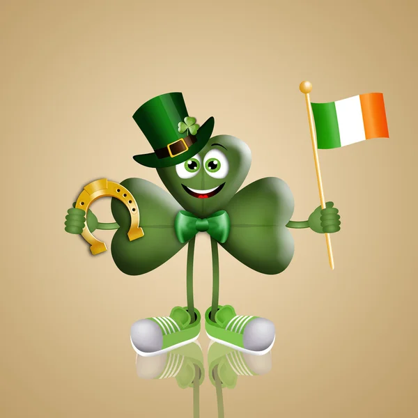 Funny cloverleaf for St. Patrick Da — Stock Photo, Image