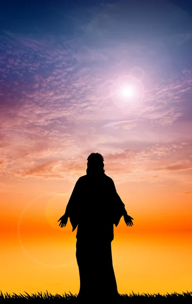 Jezus Christus silhouet — Stockfoto