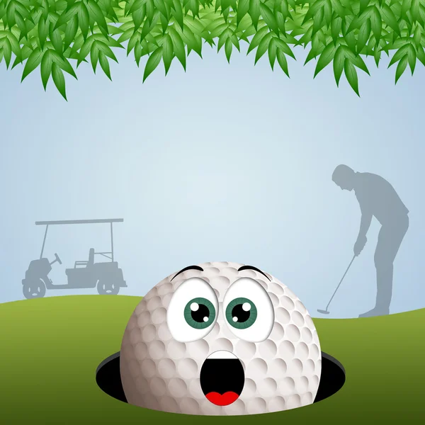 Silueta de golfista y pelota de golf — Foto de Stock