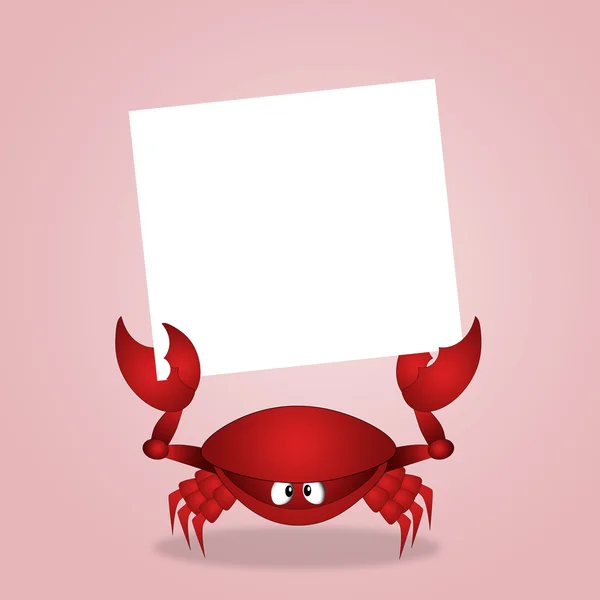 Crab with sign — Stock Photo, Image