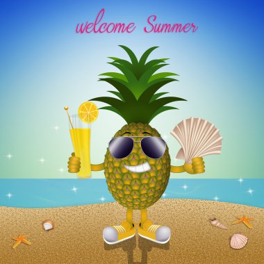 Sahilde komik ananas