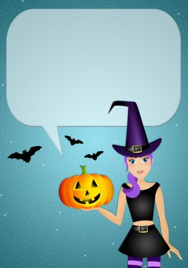 Cadılar Bayramı için çizgi ile cadı