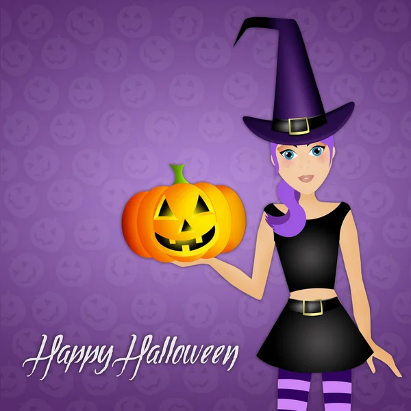 Witch for Happy Halloween — Stock Photo, Image